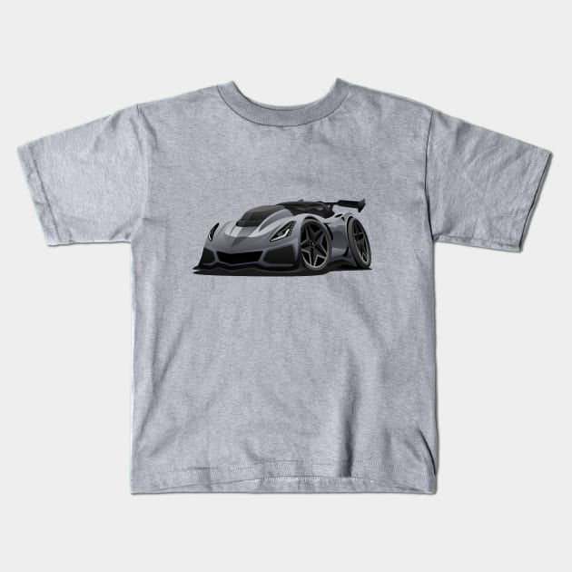 Modern American Sports Car Cartoon Kids T-Shirt by hobrath